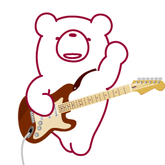 [LINEスタンプ] 動くクマ。ギター弾きます。の画像（メイン）