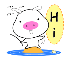 [LINEスタンプ] Moo Ping_cute pig 1