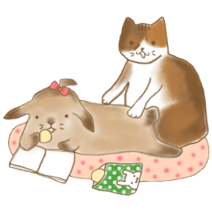 [LINEスタンプ] DeDe the Bunny with her Cat Friends
