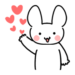 [LINEスタンプ] The white rabbit is cute